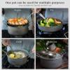 Boundless Voyage 1.9L Titanium Cooking Pot & 900ml Frying Pan Set with Steam Grid & Lid Ultralight Multifunctional Steamer Pot Outdoor Camping Travel Backpacking Kitchen Cookware Ti2057C view 4