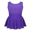Yihuimin Girls Shiny Rhinestone Mesh Splice Back Figure Ice Skating Dress Gymnastics Leotard Ballet Skirts Violet 10 Years view 2