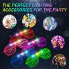 SHQDD 46 Pack Light Up Glasses, Glow in the Dark Party Favors, 5 Neon Color Led Glasses, Shutter Shades Glow Stick Sunglasses, Neon Party Supplies for Kids Adults Birthday Wedding Glow Toys Party view 4