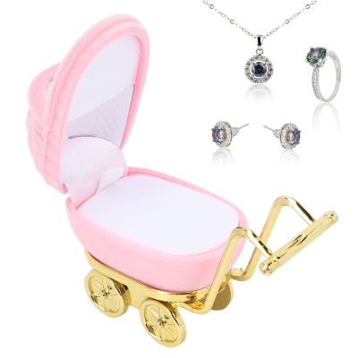 YUYTE Mini Jewelry Travel Case, Baby Carriage Jewelry Box, Personalized Jewelry Gift Organizer, Earrings Necklace Packaging Case, Christmas Valentine's Day Ideas for Women Girls()