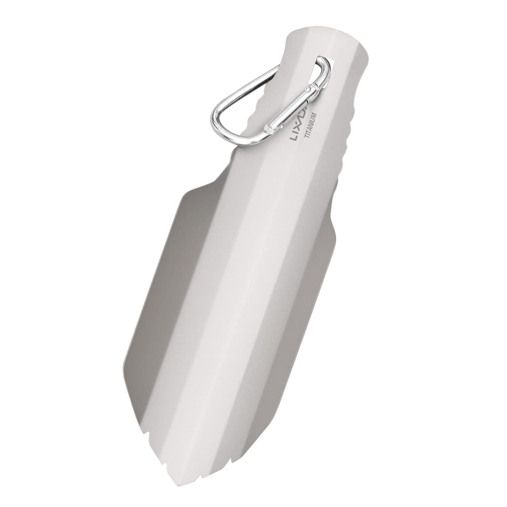 Lixada Titanium Shovel Garden Hand Shovel Outdoor Camping Hiking Backpacking Trowel with/Without Clip, 6.9in/8in