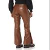 dollhouse Women's Contouring brownVegan Leather Flare with Side Slit and Exposed Buttons, Truffle, 11 view 3