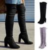 Bcshiye Women's Over The Knee Thigh High Chunky Heel Boots Long Stretch Sexy Long Boots Pointed Toe Stretch Knee Boots view 2
