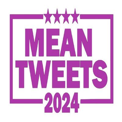 Cartat2s (2) Mean Tweets 2024 Vinyl Decal | 6 X 3.5 inches | Fits Cars Trucks SUV RV | Biden Trump Window Sticker | 8 Colors (2 Purple)