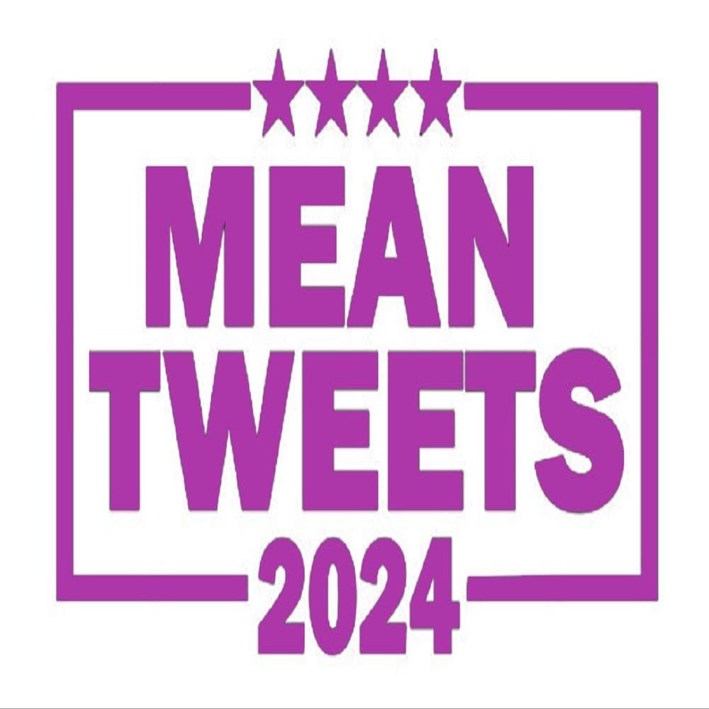 Cartat2s (2) Mean Tweets 2024 Vinyl Decal | 6 X 3.5 inches | Fits Cars Trucks SUV RV | Biden Trump Window Sticker | 8 Colors (2 Purple)