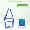 MAY TREE Clear Messenger Bag Stadium Approved Clear Bag Purse for Stadium Events Concert Sport Work (Blue) view 3
