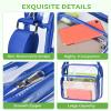 MAY TREE Clear Messenger Bag Stadium Approved Clear Bag Purse for Stadium Events Concert Sport Work (Blue) view 4