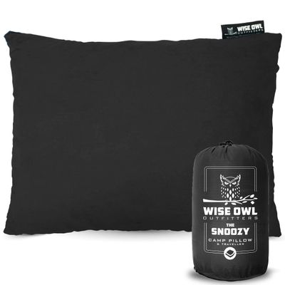 Wise Owl Outfitters Camping Pillow Memory Foam Travel Pillow for Airplane Sleeping, Hiking, Backpacking & Outdoor Use - Small & Portable for Adults, Car, Camp & Tent