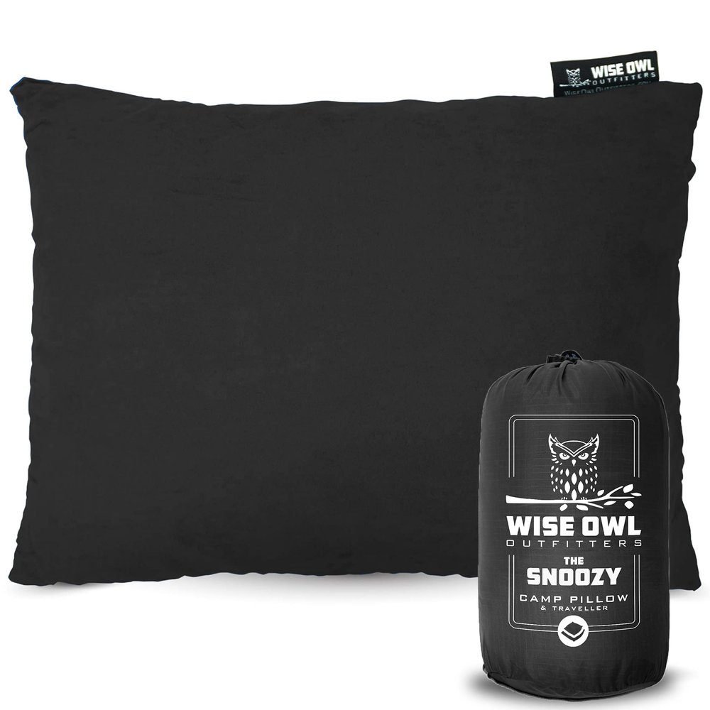 Wise Owl Outfitters Camping Pillow  Memory Foam Travel Pillow for Airplane Sleeping, Hiking, Backpacking & Outdoor Use - Small & Portable for Adults, Car, Camp & Tent