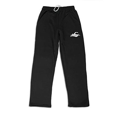 ChalkTalkSPORTS Swimmer Silhouette Sweatpants | Swimming Fleece Lined Sweatpants | Black | Adult X-Large