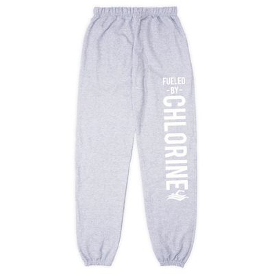 ChalkTalkSPORTS Fueled by Chlorine Sweatpants | Swimming Fleece Lined Sweatpants | Gray | Youth Small