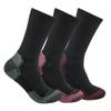 Carhartt Women's Midweight Cotton Blend Crew Sock 3 Pack, Black Assorted, Large view 1