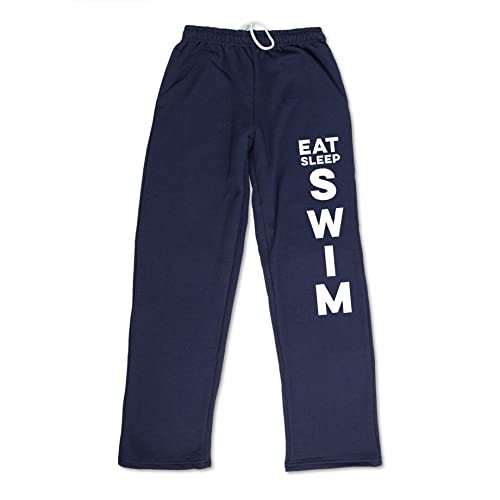 ChalkTalkSPORTS Eat Sleep Swim Sweatpants | Swimming Fleece Lined Sweatpants | Navy | Adult X-Large
