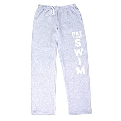 ChalkTalkSPORTS Eat Sleep Swim Sweatpants | Swimming Fleece Lined Sweatpants | Gray | Adult X-Large