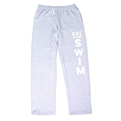 ChalkTalkSPORTS Eat Sleep Swim Sweatpants | Swimming Fleece Lined Sweatpants | Gray | Adult X-Large