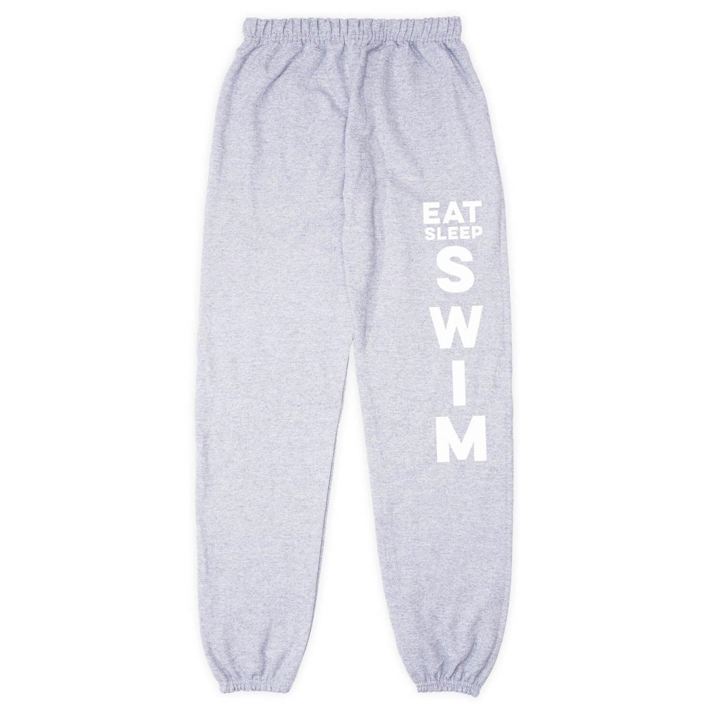 ChalkTalkSPORTS Eat Sleep Swim Sweatpants | Swimming Fleece Lined Sweatpants | Gray | Youth Large