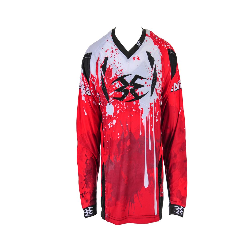 Empire Paintball Gear Contact TT Paintball Jersey - Blood Red (Medium, Bloody White)