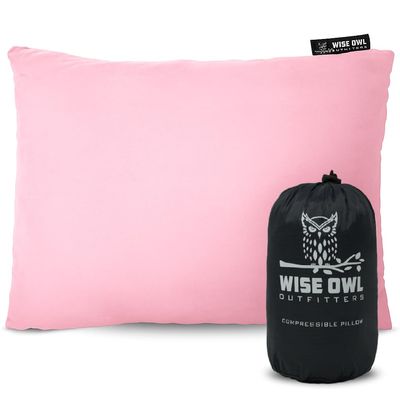 Wise Owl Outfitters Camping Pillow Memory Foam Travel Pillow for Airplane Sleeping, Hiking, Backpacking & Outdoor Use - Small & Portable for Adults, Car, Camp & Tent
