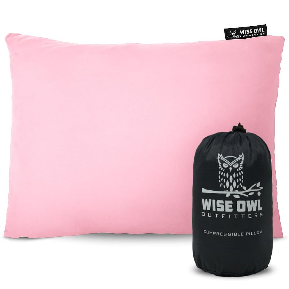 Wise Owl Outfitters Camping Pillow  Memory Foam Travel Pillow for Airplane Sleeping, Hiking, Backpacking & Outdoor Use - Small & Portable for Adults, Car, Camp & Tent