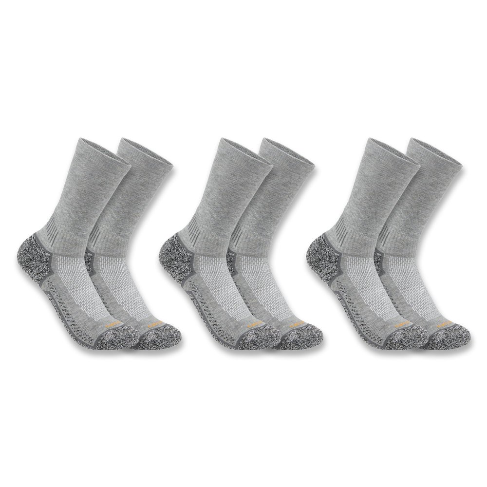 Carhartt Men's SC4223M Force Lightweight Crew Sock 3-Pack - X-Large - Charcoal