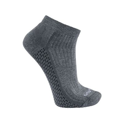 Carhartt Women's Force Grid Midweight Quarter Sock, Asphalt Heather, Medium