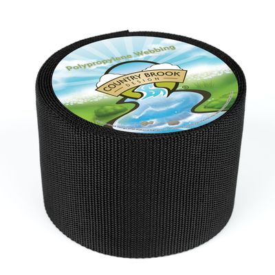 Country Brook Design - 4 Inch Black Heavy Polypropylene (Polypro) Webbing, 50 Yards