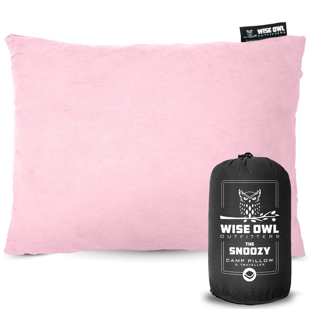 Wise Owl Outfitters Camping Pillow  Memory Foam Travel Pillow for Airplane Sleeping, Hiking, Backpacking & Outdoor Use - Small & Portable for Adults, Car, Camp & Tent