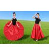 VNOEVW Girls Satin Full Dancing Circle Long Flowy Dance Skirt for Belly Dance, Flamenco, Classical & Folk Dance Dark-red view 3