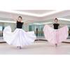 VNOEVW Girls Satin Full Dancing Circle Long Flowy Dance Skirt for Belly Dance, Flamenco, Classical & Folk Dance Dark-red view 4