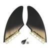 AQUBONA Twin Keel Fins, Single Tab Dual Tabs Fins Surfboard Fins, Twin Fin Fishtail Surfboard Fins Twin Keels - Smooth Fiberglass Flex view 1