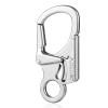 Ahiller Carabiner Clip, Double Anti-Misopening Locking Design, 3" Zinc Alloy Heavy Keychain for Outdoor Camping Hiking, Key Ring Clip (Silver-1P) view 1