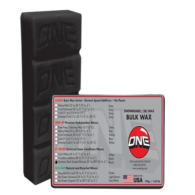 One-Wax F1 Summer Slush Spring/Summer Wax 750g (1.65lb) Snowboard/Ski/Nordic - High-Performance Graphite + Silicone Additives Fast + Durable- Our Factory Made USA-No Fluoro