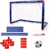 LSDRALOBBEB Mini Soccer Goal Portable Soccer Net Pop Up Goal Nets Mini Portable Soccer Training Kids Soccer Goal Set with Net Ball and Pump 1109(Color:As Show) view 3