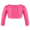Aislor Kids Girls Ballet Dance Yoga Gym Active Crop Tops V Neck Long Sleeve T-Shirt Shrug Crop Tops Blouses Dancewear Hot Pink Knot Ruch 7-8 Years view 2