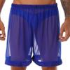 Hedmy Men's See-Through Mesh Swim Trunks Loose Boxer Shorts Underwear Beachwear Cover Ups Royal Blue Large view 1