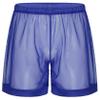 Hedmy Men's See-Through Mesh Swim Trunks Loose Boxer Shorts Underwear Beachwear Cover Ups Royal Blue Large view 4