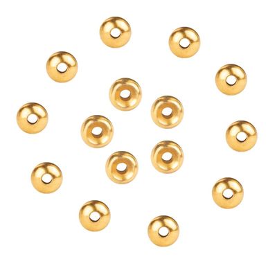 MUUNN 100pcs Tungsten Cyclops Beads for Fly Tying, Sink Deeper and Faster 5 Colors/13 Sizes Countersunk Tungsten Beads Fly Tying Beads Head Fly Tying Materials(Gold,4.6mm)