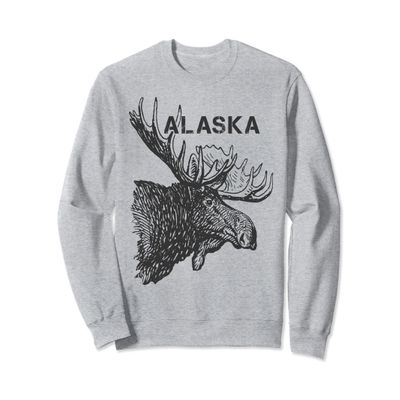 Alaska and Moose Head and Antlers Sweatshirt