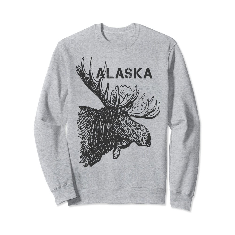 Alaska and Moose Head and Antlers Sweatshirt