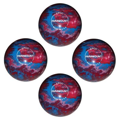 BuyBocceBalls - EPCO Candlepin Bowling Balls - Marbleized - Royal, Red & White (4 1/2 inch- 2lbs. 7oz.) - 4 Balls - Made in USA