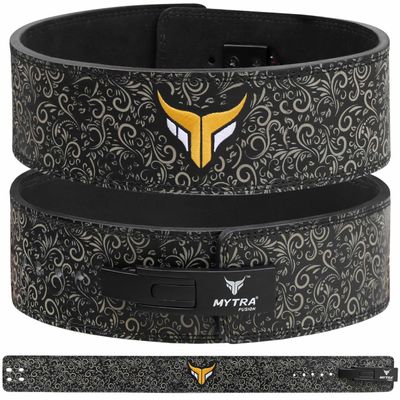 Mytra Fusion Gym Belt whit Buckle Weight Lifting Belt for Gym, Fitness, Workout, women & men Weightlifting Belt (Black, XL)