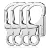 Ahiller Carabiner Clip, Double Anti-Misopening Locking Design, 3" Zinc Alloy Heavy Keychain for Outdoor Camping Hiking, Key Ring Clip (Silver-4P) view 1