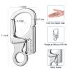 Ahiller Carabiner Clip, Double Anti-Misopening Locking Design, 3" Zinc Alloy Heavy Keychain for Outdoor Camping Hiking, Key Ring Clip (Silver-4P) view 3