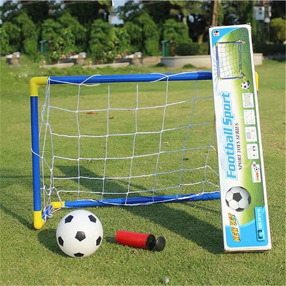 LSDRALOBBEB Mini Soccer Goal Portable Soccer Net Pop Up Goal Nets Mini Portable Soccer Training Kids Soccer Goal Mini Football Goal Post Net Set with Pump 1109