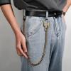 Ahiller Biker Wallet Chain, Heavy Duty Pocket Chain with Lockable Carabiner, Men Chains for Keys, Jeans, Pants, Purse and Handbag (P-Brass-1pcs) view 3
