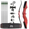 AMEYXGS 60" Archery Takedown Recurve Bow and Arrow Set for Adults and Youth 20-60LBS Hunting Bow with Bow Accessories for Outdoor Shooting Target Practice Right Handed (20LBS, Red) view 1