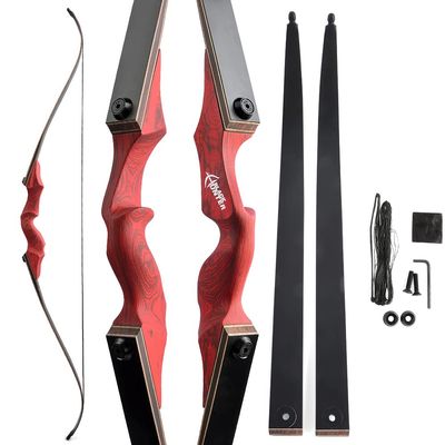AMEYXGS 60" Takedown Recurve Bow 20-60LBS Archery Hunting Bow with Stringer Tool for Outdoor Shooting Target Practice Right Handed (60LBS, Red)