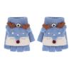Kids Fingerless Mittens Convertible Flip Top Gloves Children Soft Knitted Gloves for Boys Girls view 1