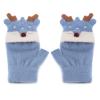 Kids Fingerless Mittens Convertible Flip Top Gloves Children Soft Knitted Gloves for Boys Girls view 2