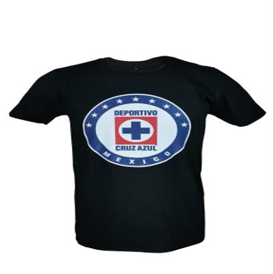 Icon Sports Men Cruz Azul Officially Licensed Soccer T-Shirt Cotton Tee -03 Small, Black